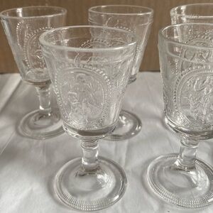 Cupid & Venus Cordial Glasses set of 5
